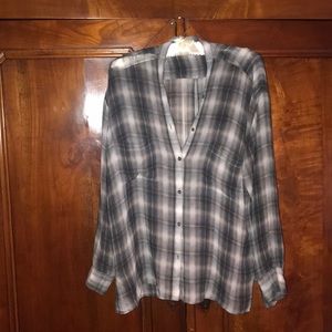 Vince sheer plaid top